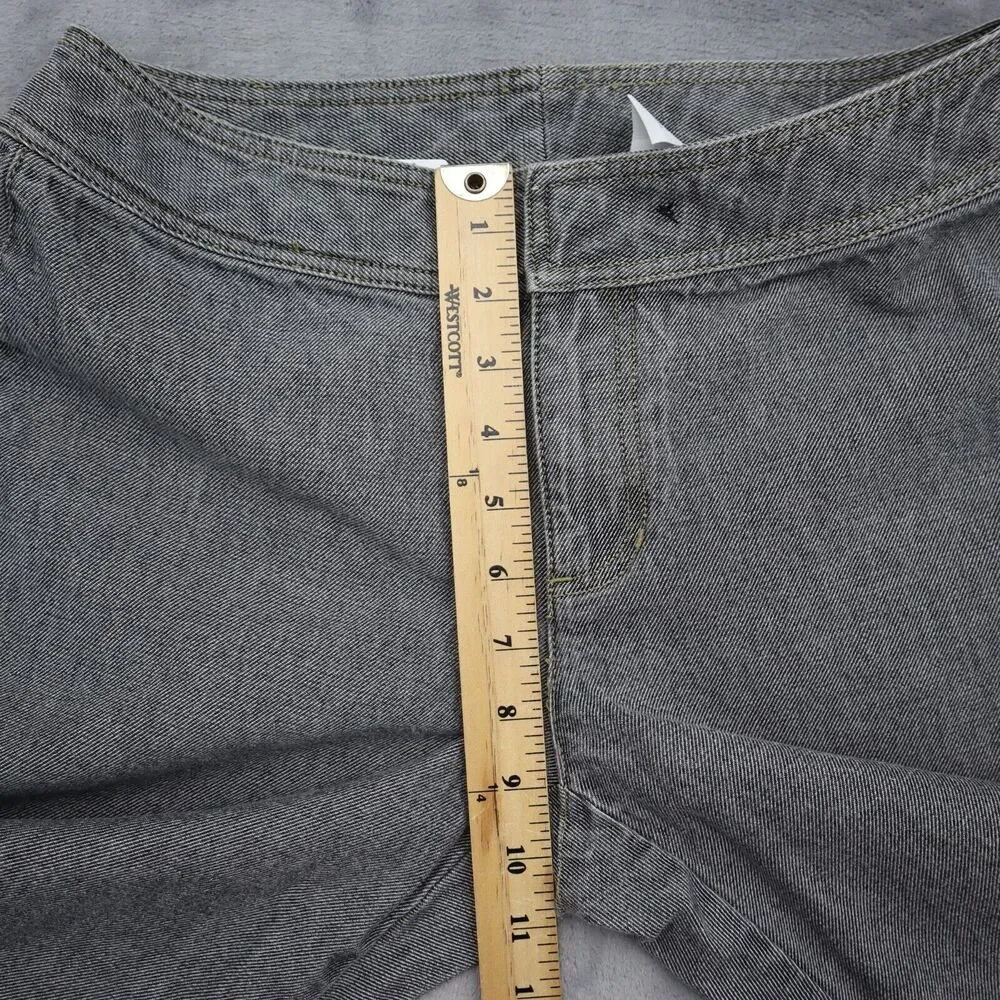 Liz Claiborne Pants Womens 8 Gray Straight Ankle Zip Hook Eye Dark Wash Jeans